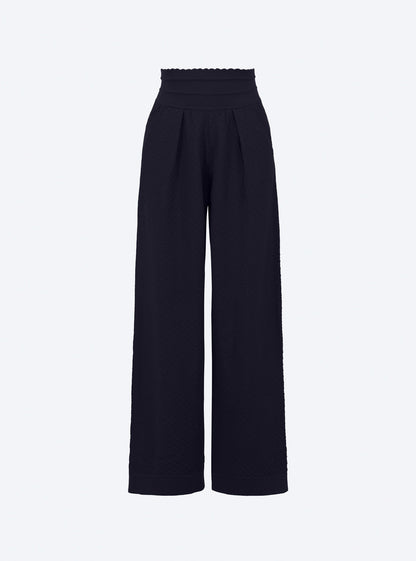 pantalon couture en maille damier