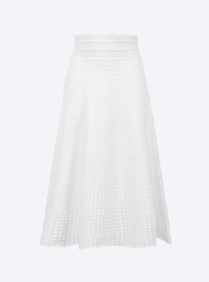 jupe midi maille smockée