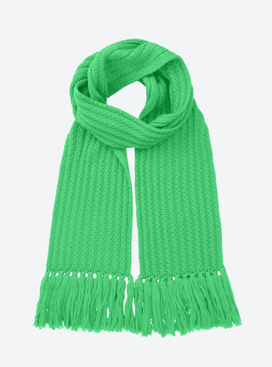 écharpe longue maille à franges
